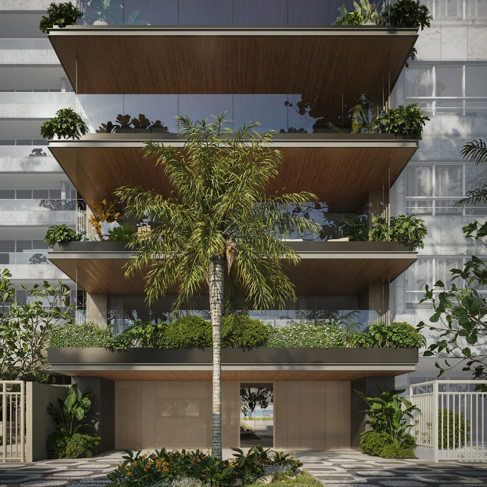 Fachada do VIE Vieira Souto 432 na Avenida Vieira Souto em Ipanema