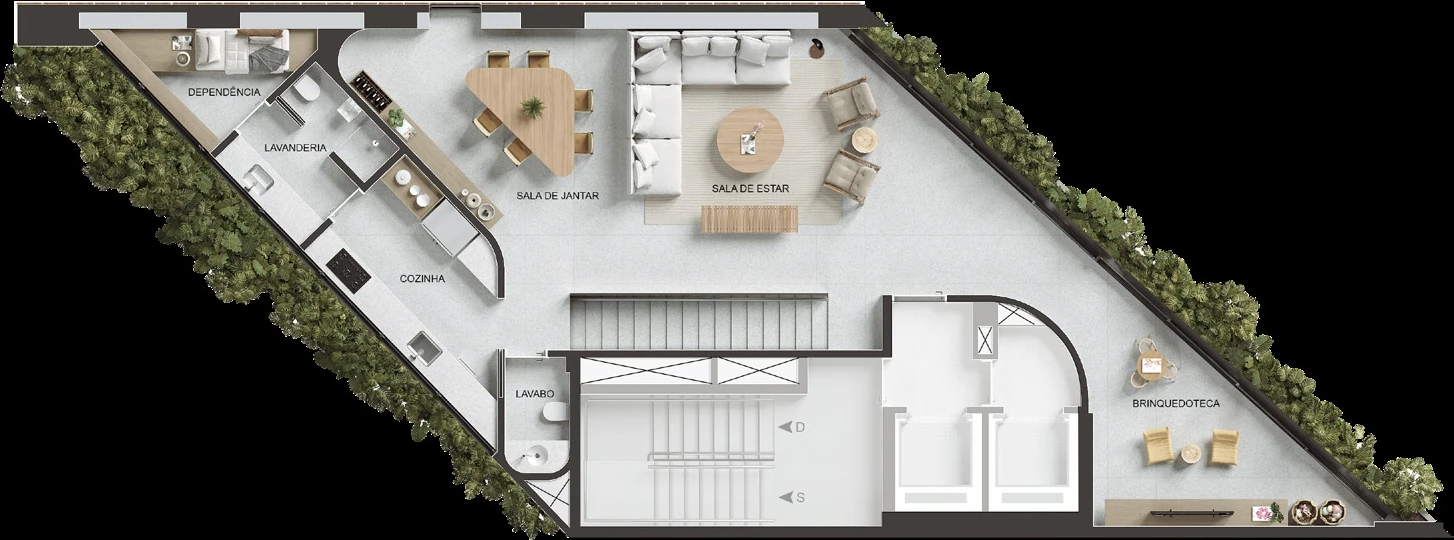 Planta Cobertura Triplex 1101 · 2º pavimento do VIE Vieira Souto 432 — 407 m²