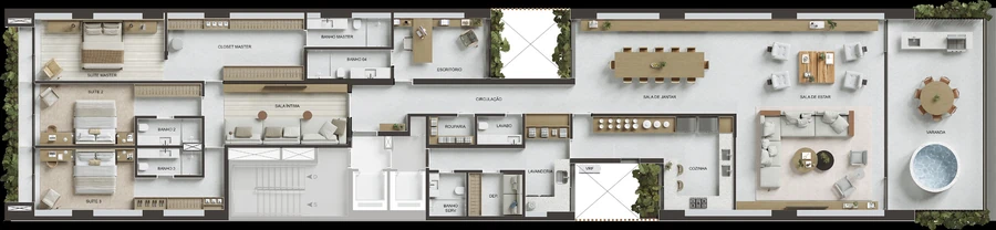 Planta Penthouse 801 do VIE Vieira Souto 432