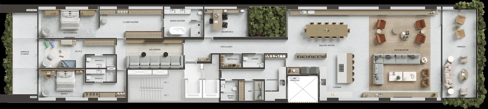 Planta Up Garden 101 do VIE Vieira Souto 432 — 441 m²