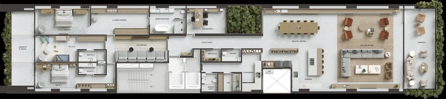 Planta Up Garden 101 do VIE Vieira Souto 432